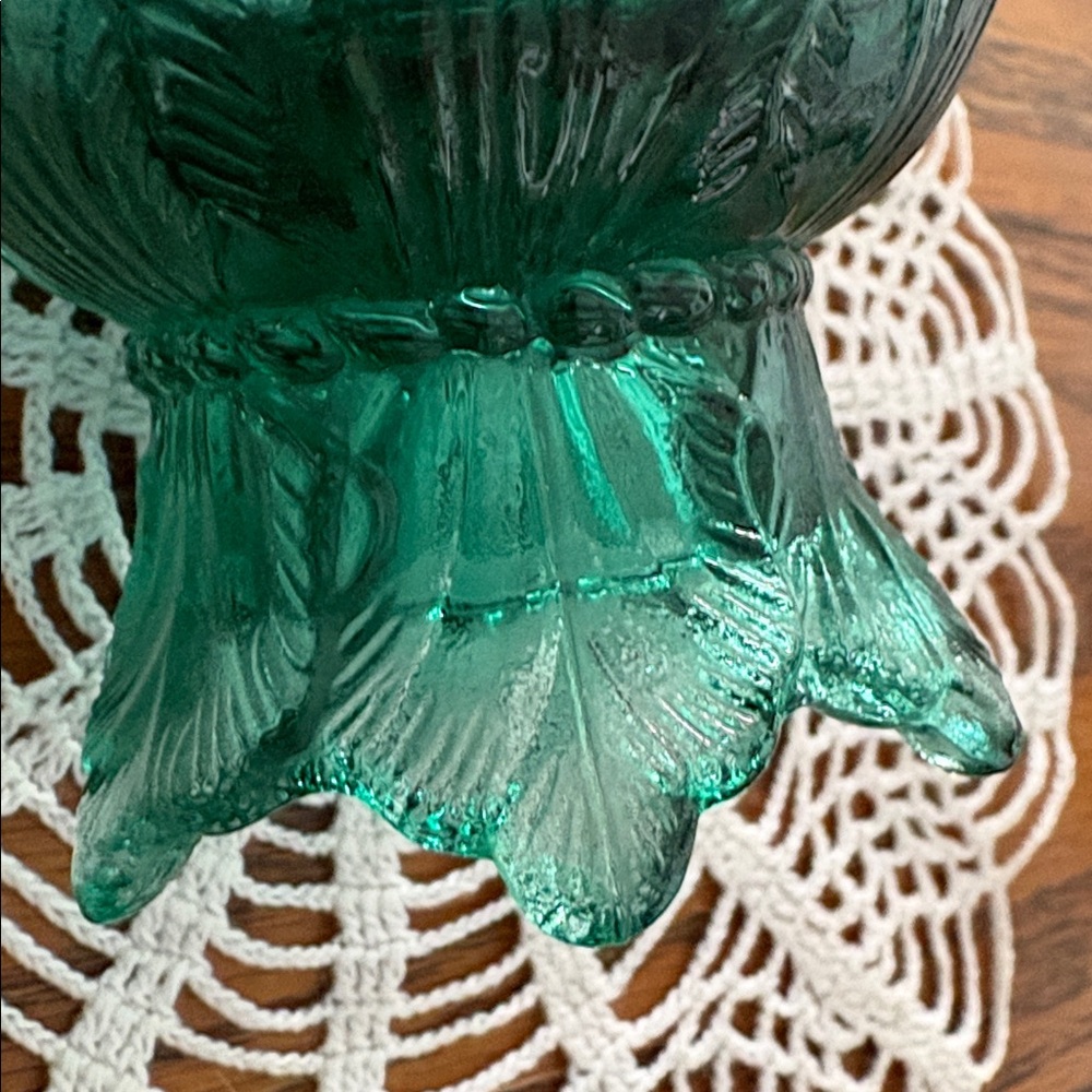 Vintage Fenton Glass Sea Mist Green Two Way Candle Holder - Picture 6 of 7